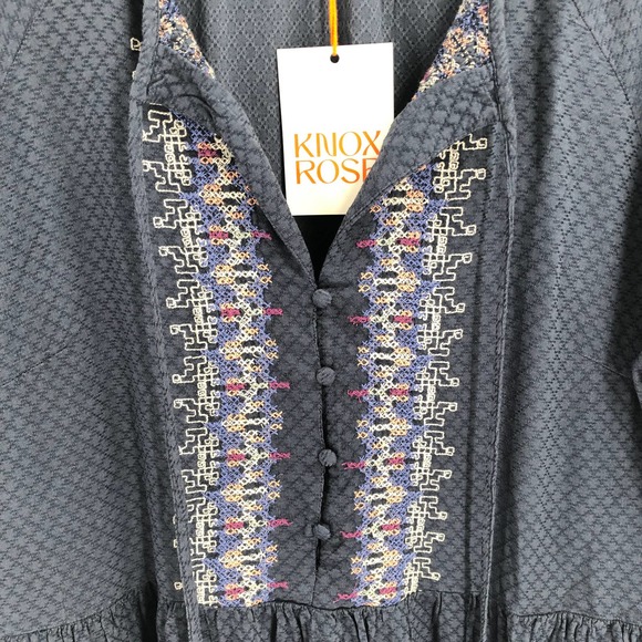 Knox Rose NEW Womens Size XXL Bohemian Embroidered Knee Length Dress Boho - Picture 7 of 10